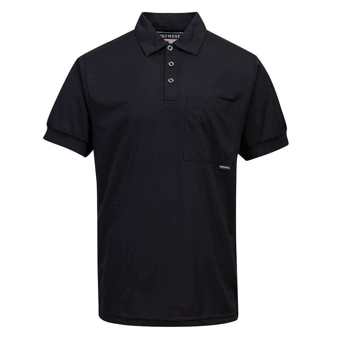 Black Micro Mesh Polo Shirt S/S- MP101