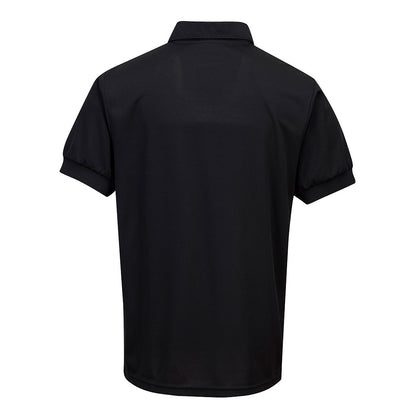 Black Micro Mesh Polo Shirt S/S- MP101 - Back