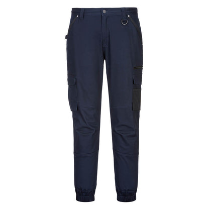 Cuffed Slim Fit Stretch Work Pants Navy - MP703 Front
