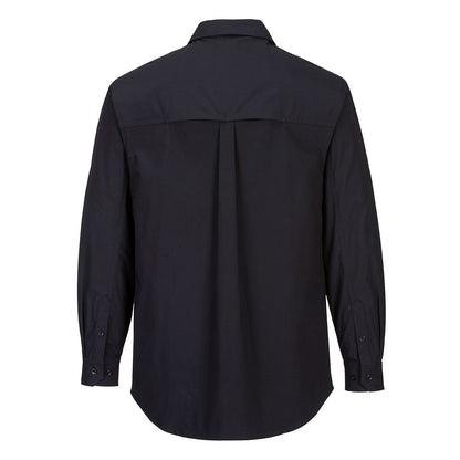 Utility Stretch Long Sleeve Shirt Black - MS106 Back