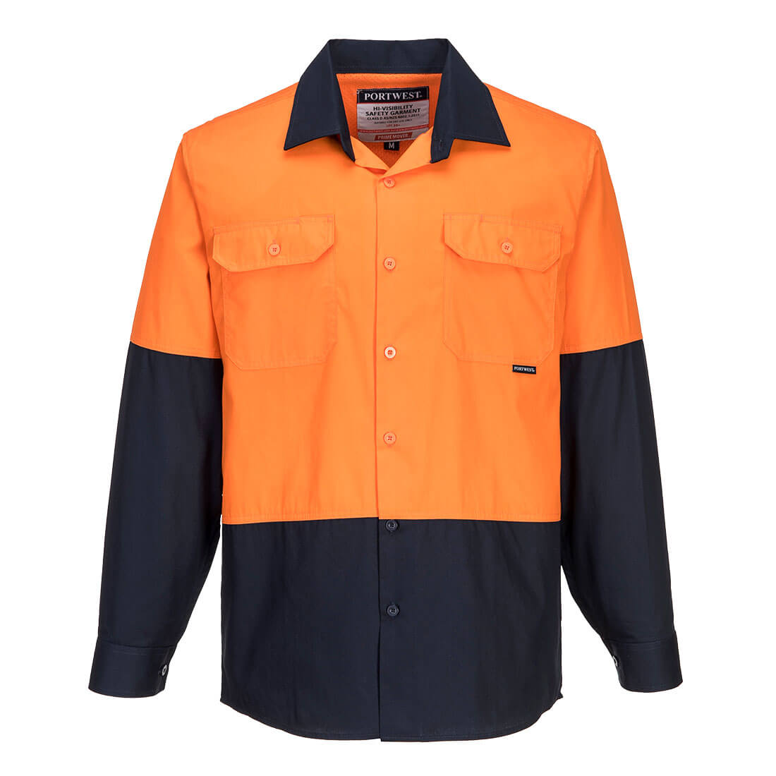 Lightweight Shirt L/S Class D Orange - MS801 Front