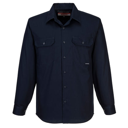 Business Shirt L/S Navy - MS903 Front