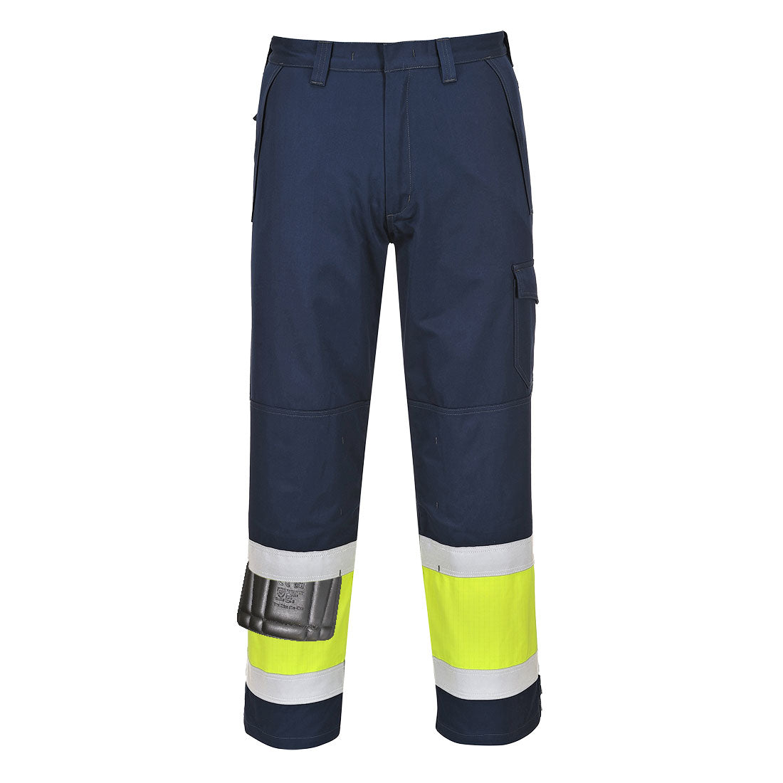 Hi-Vis Modaflame Pants 8.4 CAL Navy/Yellow- MV26 Front