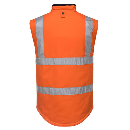 100% Cotton Reversible Vest orange back - MV278