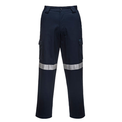 Lightweight Cargo Pants with Tape Navy - MW71E Front