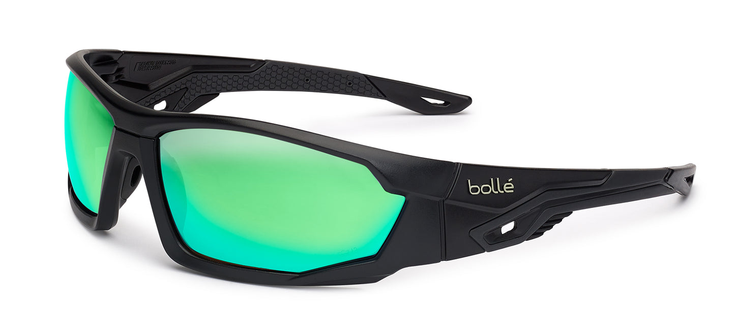 Bollé Mercuro Polarised Lens Grey/Black Temple - Green flash