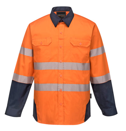 PW3 Hi-Vis Work Shirt Orange - PW372 Front