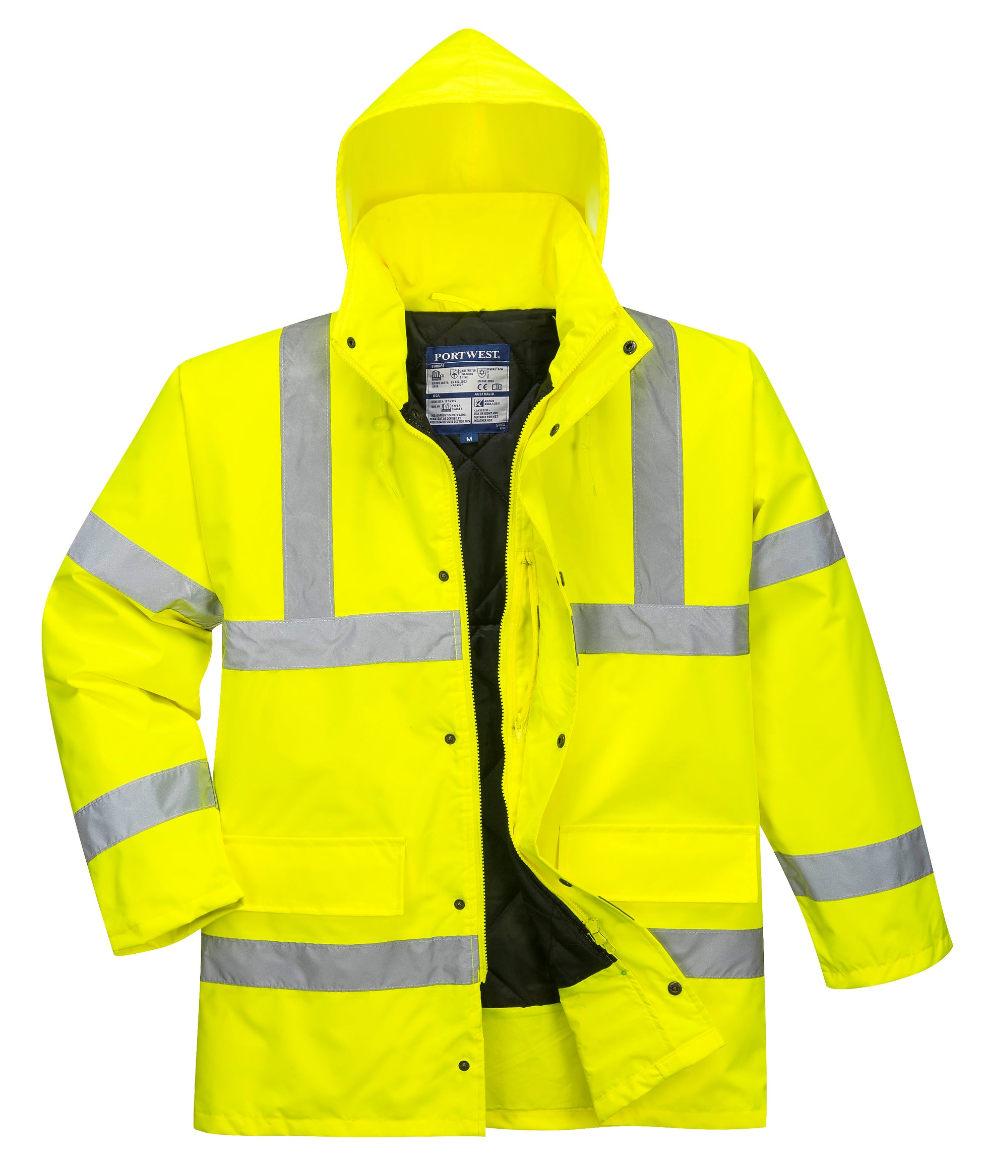 Hi-Vis Traffic Jacket Yellow - S460 Front