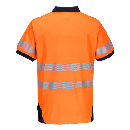 PW3 Hi-Vis Polo Shirt S/S Orange - T182 Back