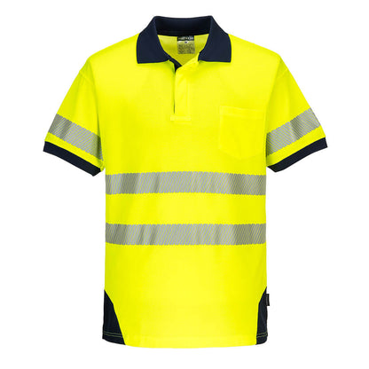 PW3 Hi-Vis Polo Shirt S/S Yellow - T182 Front