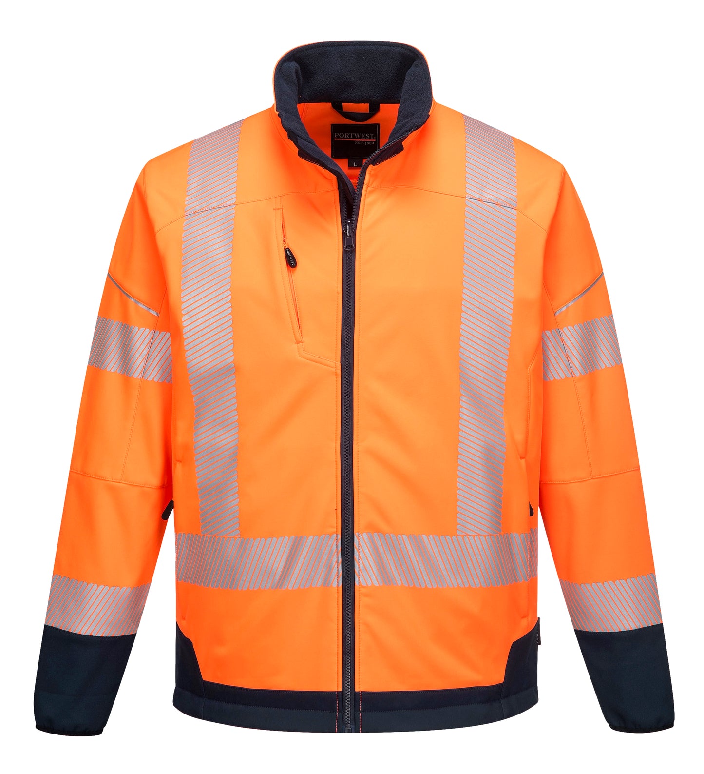 PW3 Hi-Vis Contrast Softshell Orange - T404 Front