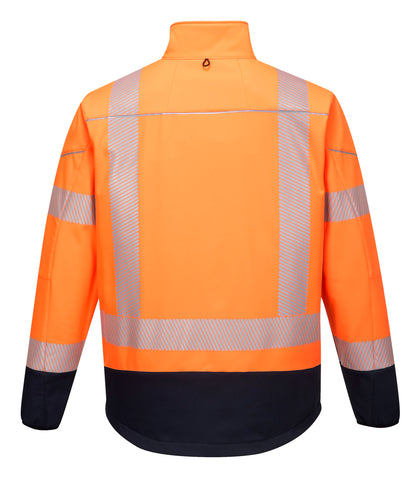 PW3 Hi-Vis Contrast Softshell Orange - T404 Back