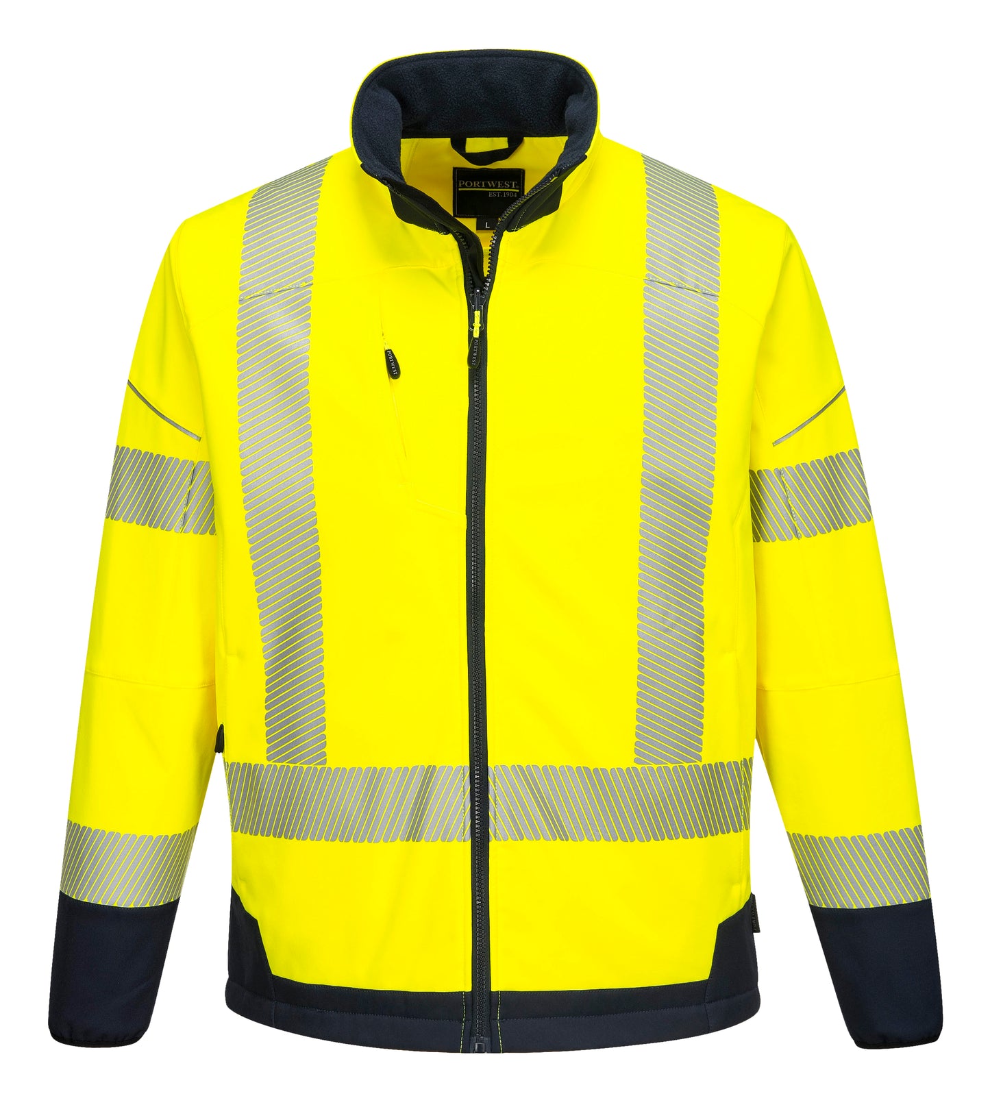 PW3 Hi-Vis Contrast Softshell Yellow - T404 Front