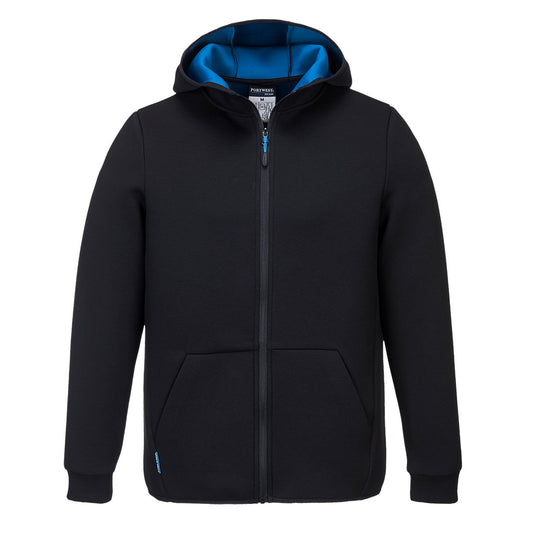 KX3 Technical Fleece black blue front - T831