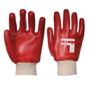 PVC Knitwrist Red/White - A400 Palm & Back