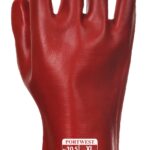 PVC Gauntlet 27cm Red - A427 Back