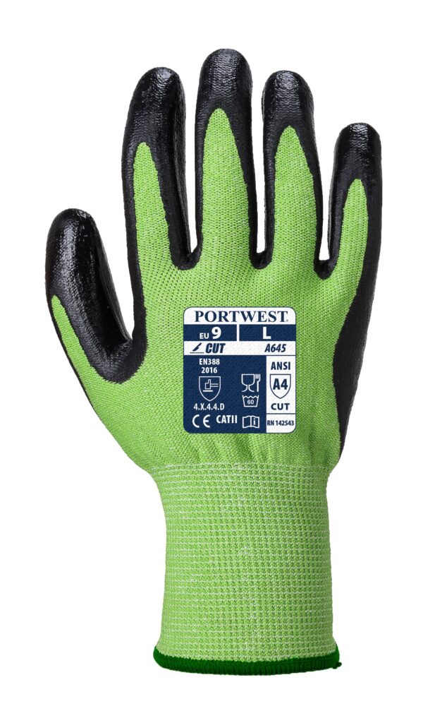 Green Cut Nitrile Foam Green/Black - A645 Back