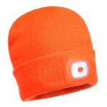 Rechargeable LED Beanie Orange front- B029