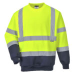 Two Tone Hi-Vis Sweatshirt Yellow - B306 Front