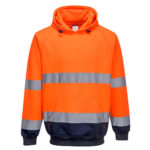 B316 - Two-Tone Hooded Sweatshirt Orange/Navy FRONT