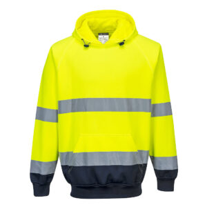 B316 - Two-Tone Hooded Sweatshirt Yellow/Navy FRONT