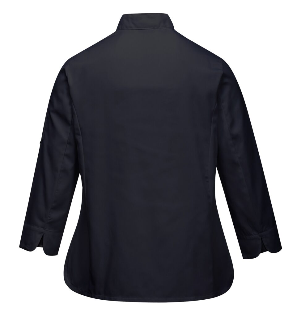 Rachel Chef Jacket L/S Black - C837 Back