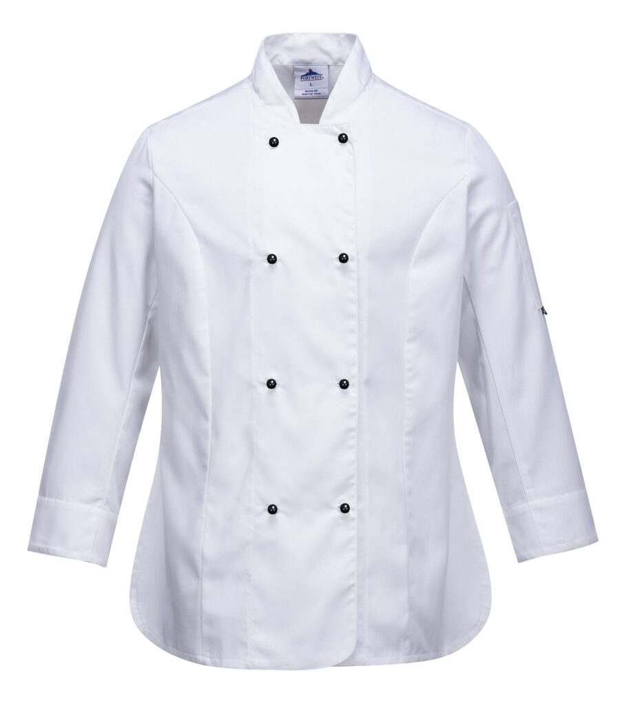 Rachel Chef Jacket L/S White - C837 Front