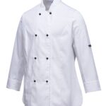 Rachel Chef Jacket L/S White - C837 Side