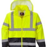 Hi-Vis Classic Contrast Jacket Yellow - H443 Front