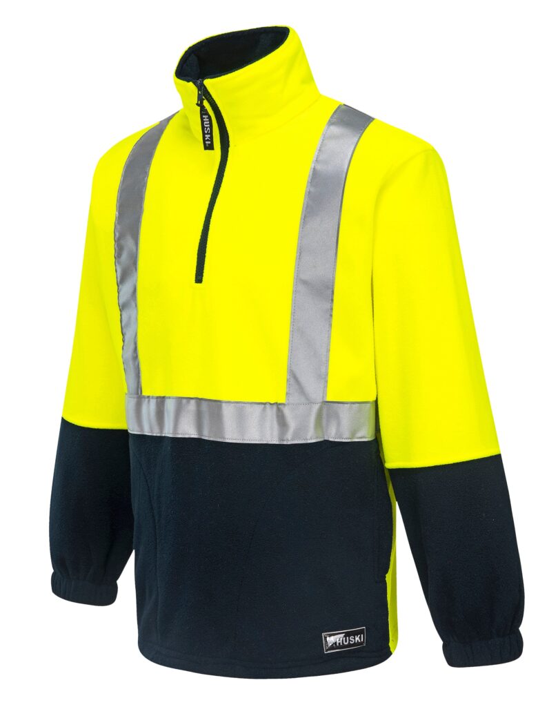 Utility Fleece Top D/N yellow navy front- K8162