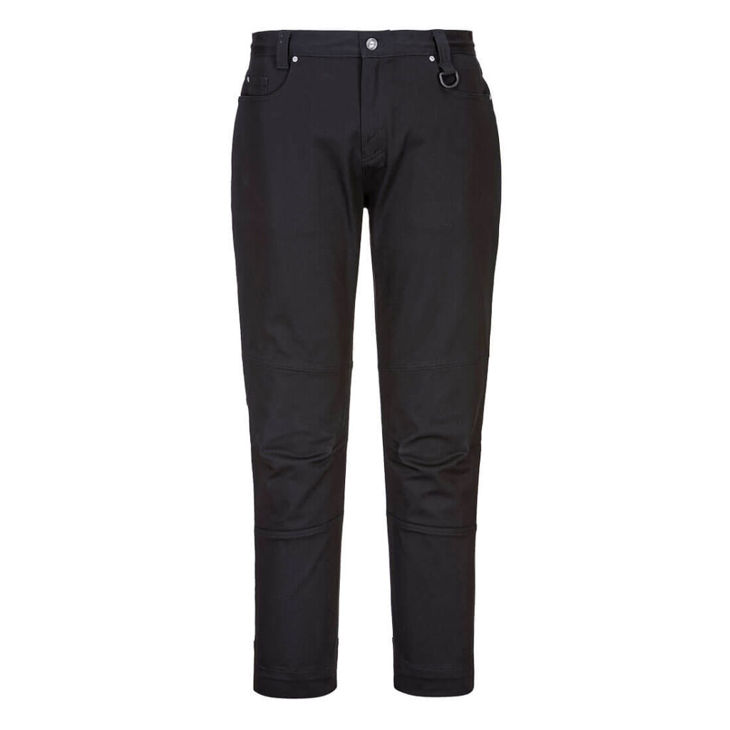 Women's Stretch Slim Fit Work Pants Black - LP401 Front
