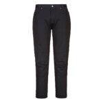 Women's Stretch Slim Fit Work Pants Black - LP401 Front