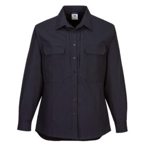 Ladies Utility Stretch Long Sleeve Shirt Black - LS501