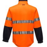 Water Repellent Brush Fleece orange navy back - MA315