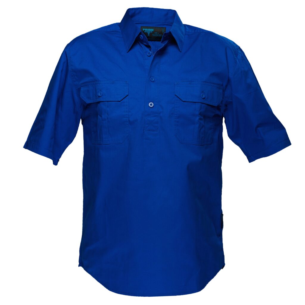 Lightweight Shirt Closed S/S Cobalt - MC905 Front