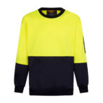 Crew Neck Brush Fleece Jumper yellow navy- MF117