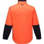 Water Repellent Brush Fleece Jacket orange navy front zip- MH315