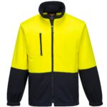 Water Repellent Brush Fleece Jacket yellow navy front zip- MH315