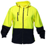 Fleece Hoodie Texpel D/N yellow navy zip up front - MH317