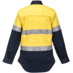 Yellow/Navy Ladies Light Shirt L/S D/N - Back - ML808