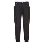 Cuffed Slim Fit Stretch Work Pants Black - MP703 Front