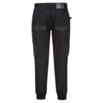 Cuffed Slim Fit Stretch Work Pants Black - MP703 Back