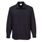 Utility Stretch Long Sleeve Shirt Black - MS106 Front