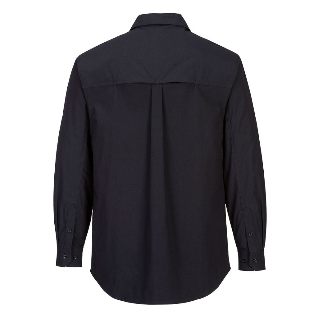 Utility Stretch Long Sleeve Shirt Black - MS106 Back