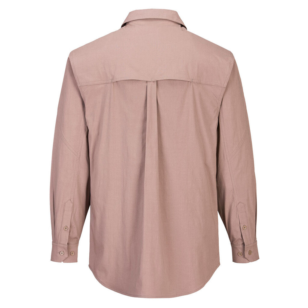 Utility Stretch Long Sleeve Shirt Sand - MS106 Back