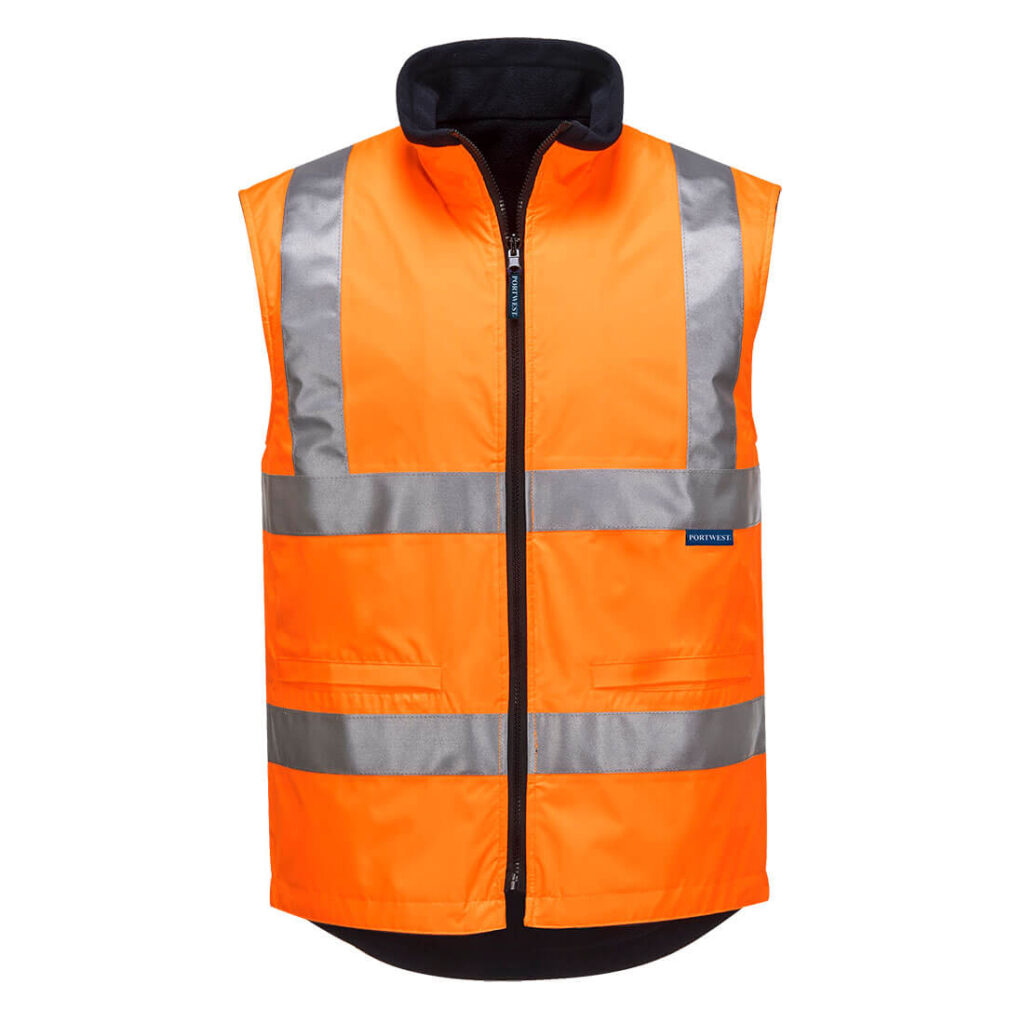 Reversible Bodywarmer D/N Orange front- MV214