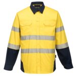 PW3 Hi-Vis Work Shirt Yellow - PW372 Front