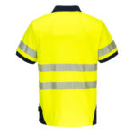PW3 Hi-Vis Polo Shirt S/S Yellow - T182 Back