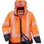 PW3 Hi-Vis Breathable Jacket Orange/Navy - T403 Front
