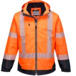 PW3 Hi-Vis Breathable Jacket Orange/Navy - T403 Front